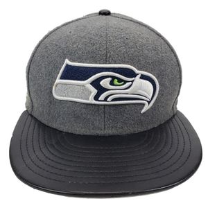 SEATTLE SEAHAWKS Hat 7 1/8 Leather Bill NEW ERA Fitted NFL Football
